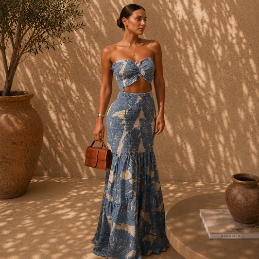 Capri - Vestido con aberturas y estampado floral