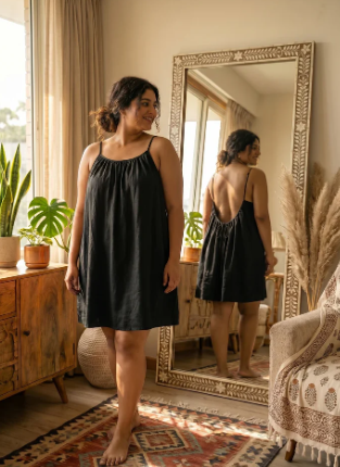 Elara - Vestido con espalda descubierta ajustable