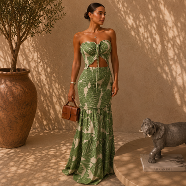 Capri - Vestido con aberturas y estampado floral
