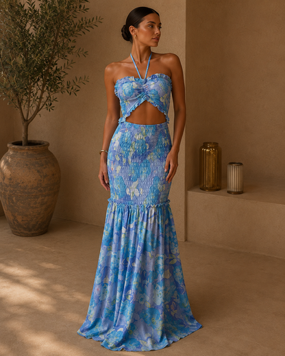 Capri - Vestido con aberturas y estampado floral