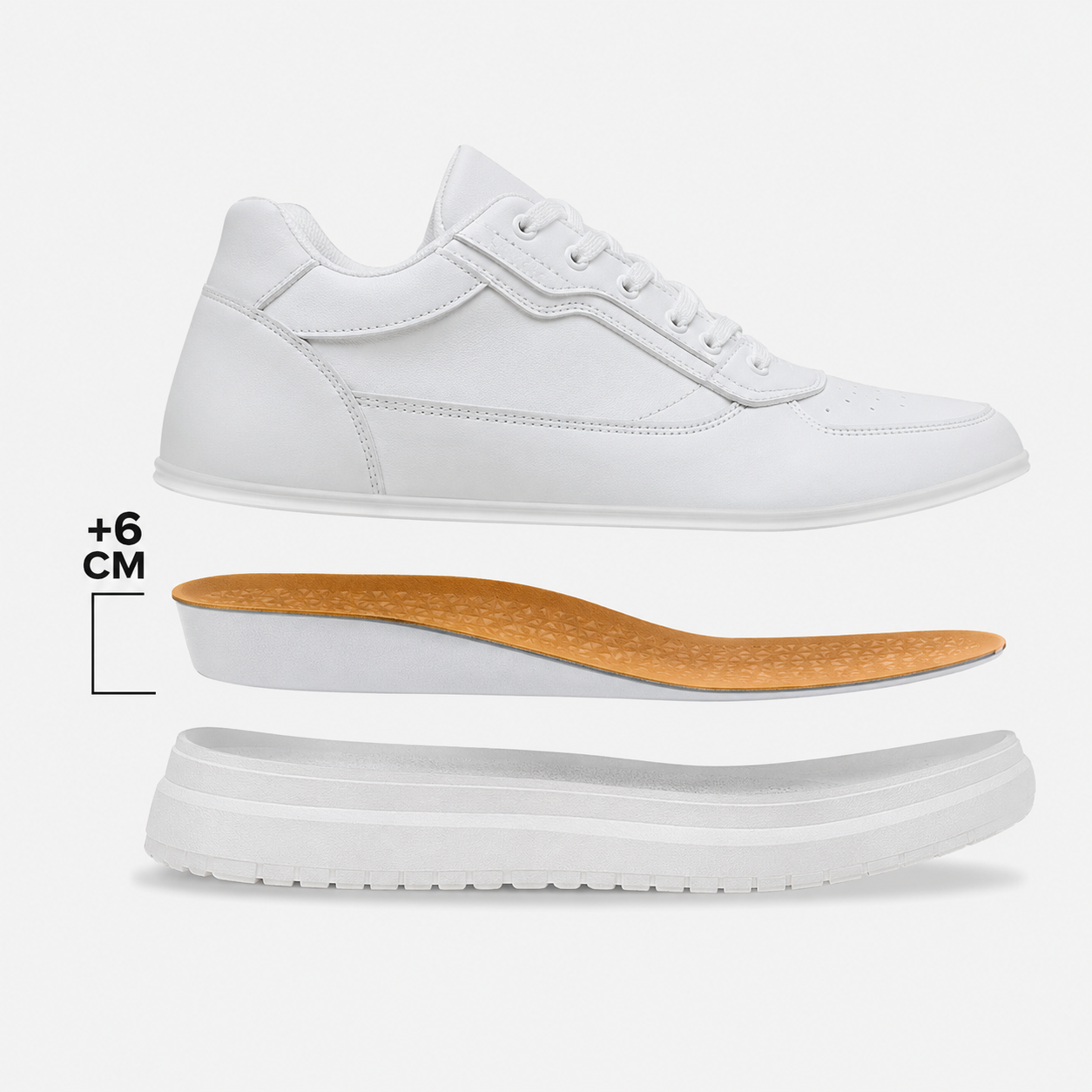 ZAPATOS CON TACÓN ELEVADO BLANCOS CASUALES