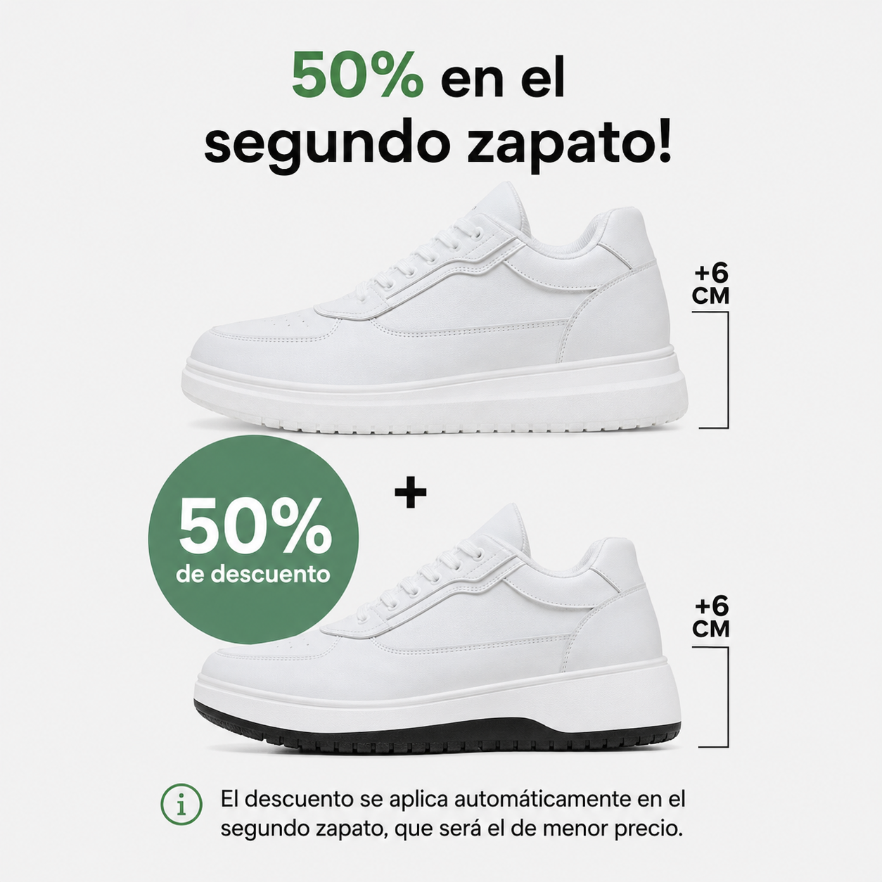ZAPATOS CON TACÓN ELEVADO BLANCOS CASUALES