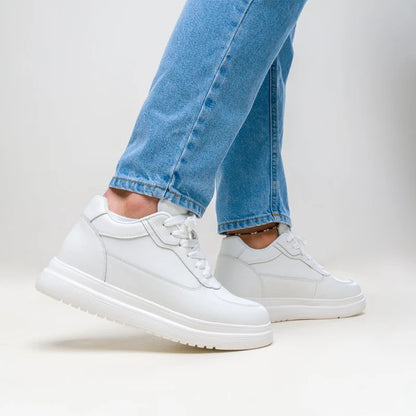 ZAPATOS CON TACÓN ELEVADO BLANCOS CASUALES