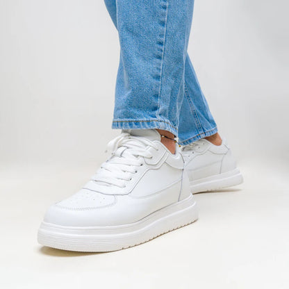 ZAPATOS CON TACÓN ELEVADO BLANCOS CASUALES