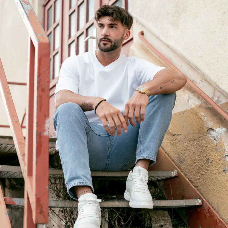 ZAPATOS CON TACÓN ELEVADO BLANCOS CASUALES
