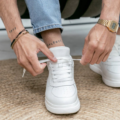 ZAPATOS CON TACÓN ELEVADO BLANCOS CASUALES